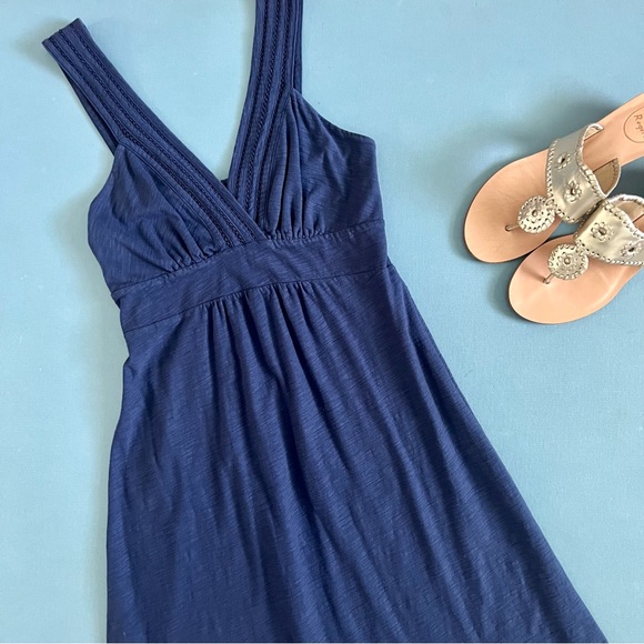 Tommy Bahama Dresses & Skirts - Tommy Bahama Liguria Garden Navy Blue V-Neck Cotton Mini Sun Dress